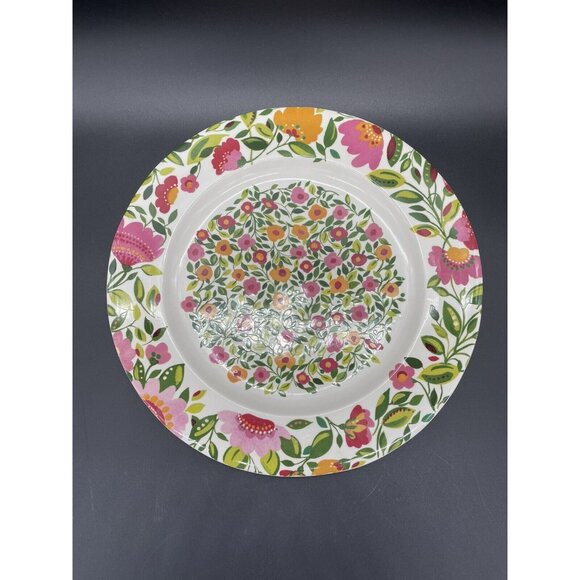 Spode Chop Plate Platter Emmas Garland Kim Parker Home Flowers Pink NWT 12” - Picture 2 of 8